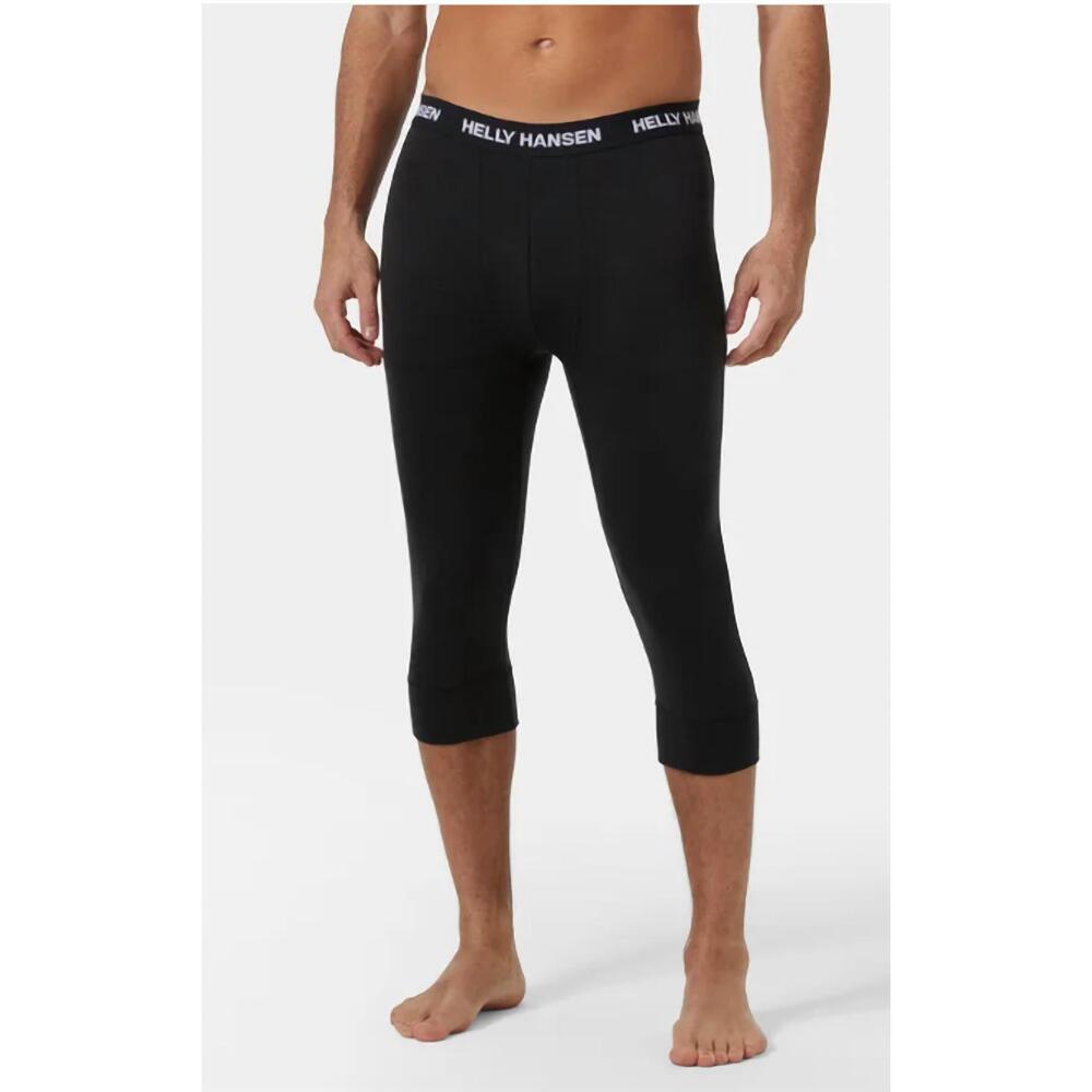 NEW HELLY HANSEN men's lifa merino midweight 3/4 pant in black